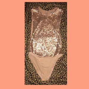 Rose Gold Sequins Body Suit